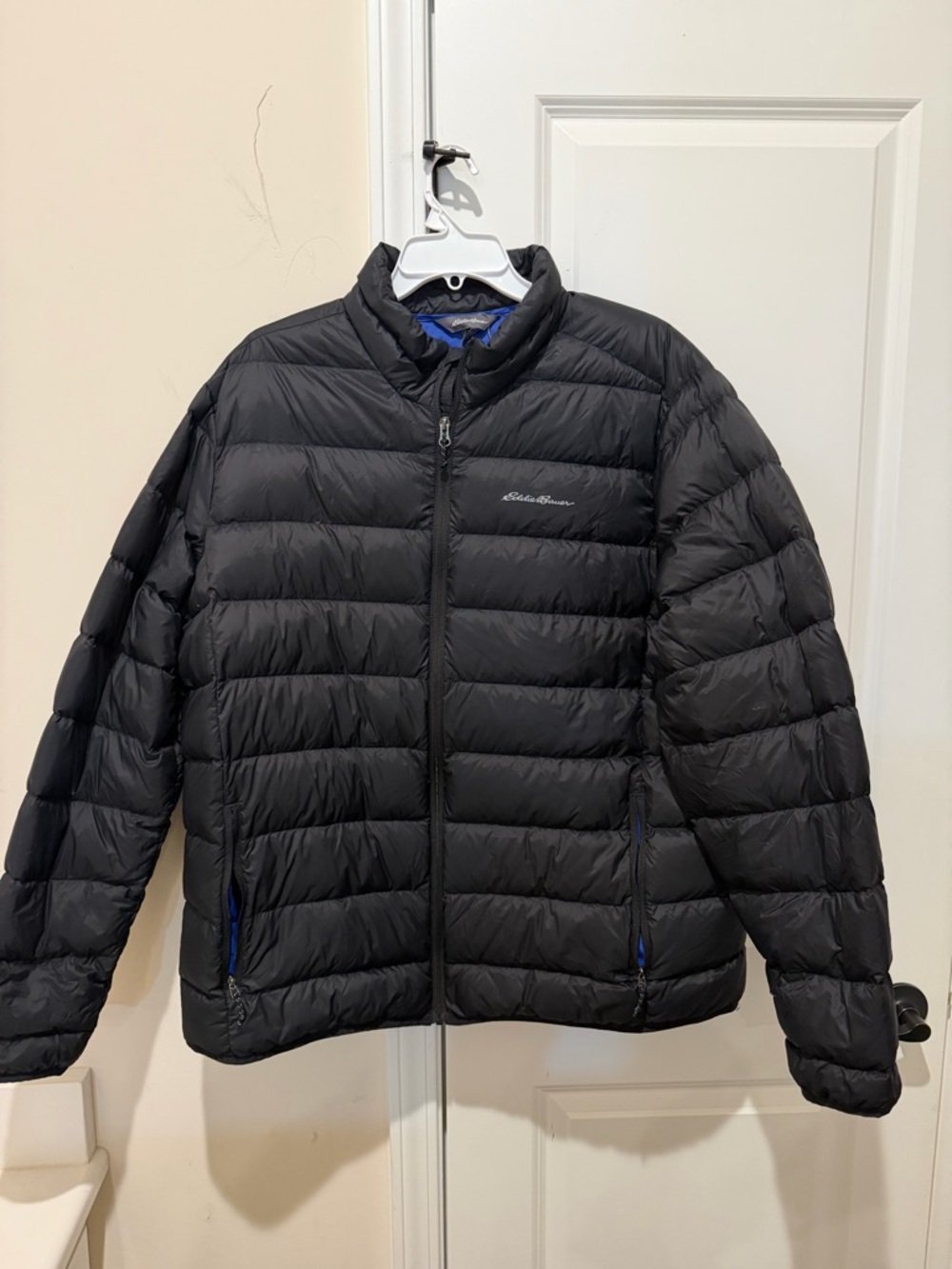 Eddie Bauer EB650 Down Puffer Jacket Black‎ Blue Coat Men’s Size XXL